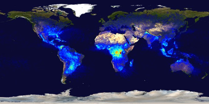 La carte du monde des Eclairs