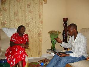 Ingabire at Uganda Ambassy in Kigali